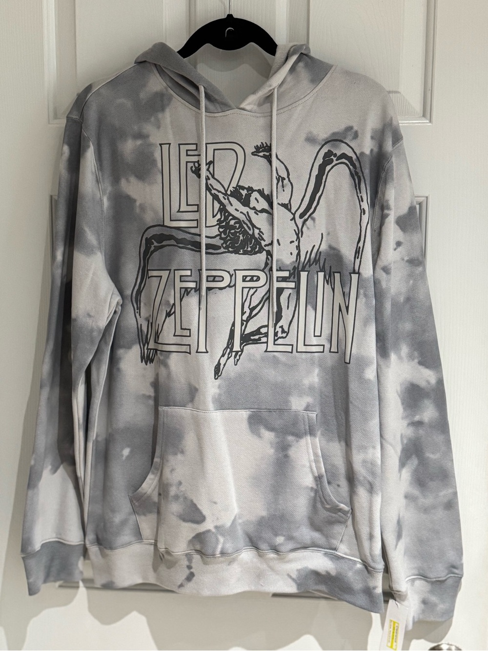 Led Zeppelin Gray Tie-Dye Crewneck Hoodie.